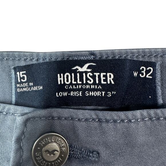 Hollister Low Rise Short 3" Womens‎ 32 Blue Chino Summer Casual Flat Front NWT - Picture 8 of 8